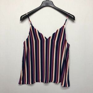 Socialite Women Spaghetti Strap Striped Tank Top Top Shirt Size Large B258 -15